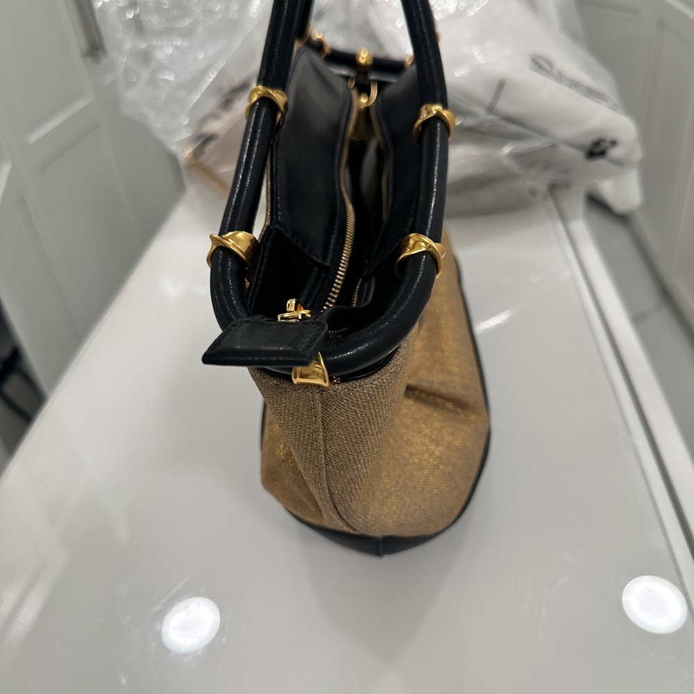 Donna Karan Metallic Canvas Satchel Women's Bag - Picture 5 of 8